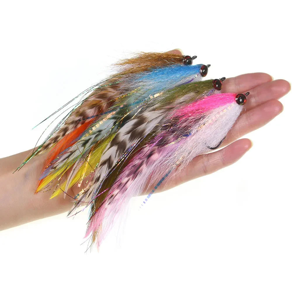 15cm Streamer Baitfish Fly with Flash Tail and 3D Eyes