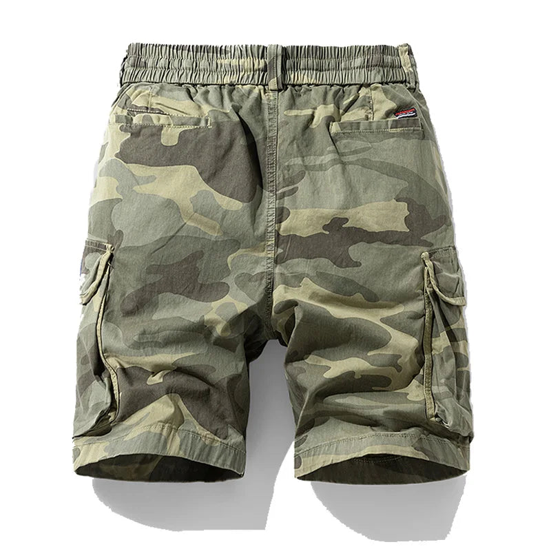 Men’s Camouflage Cargo Shorts – Summer Outdoor Loose Fit Beach Shorts