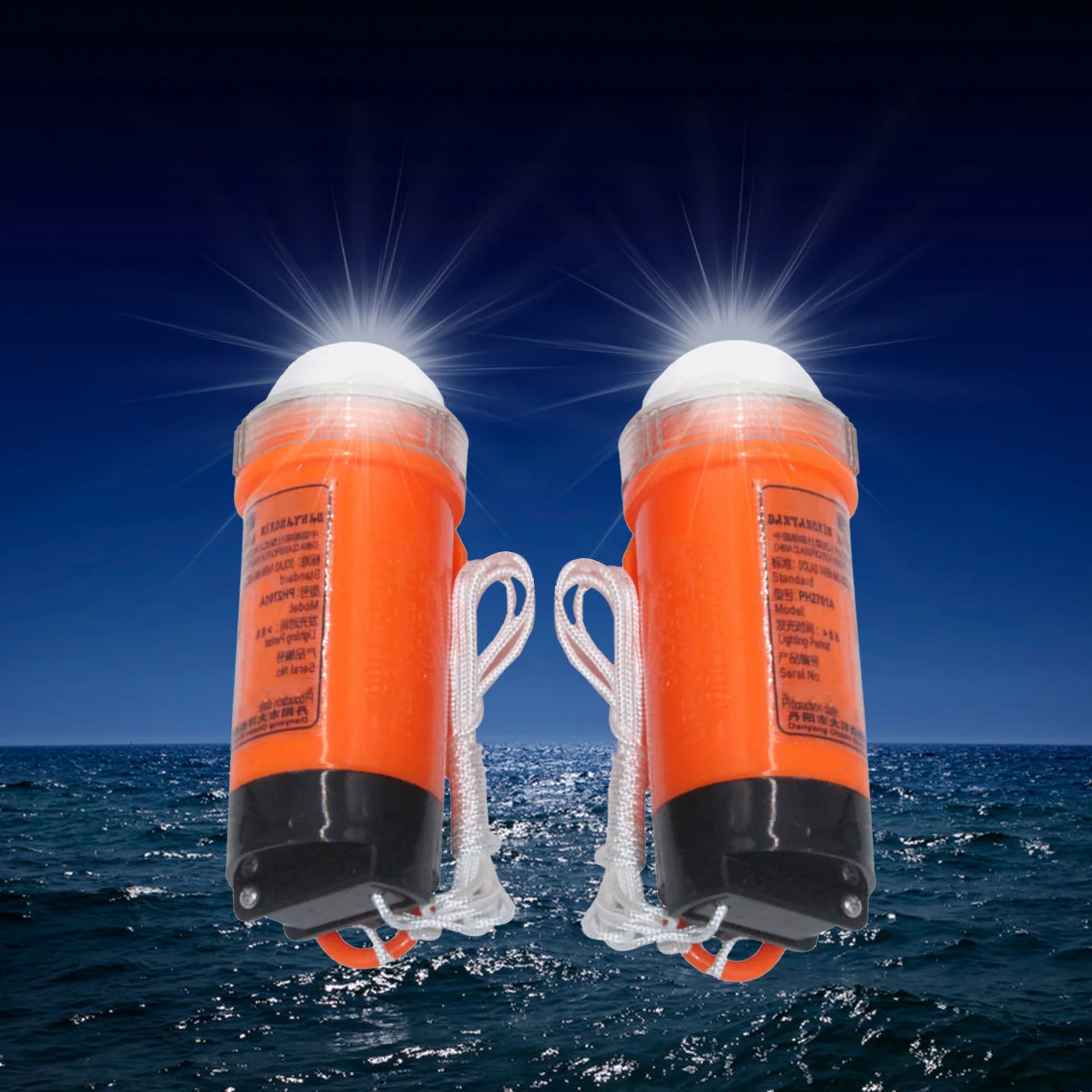 2PCS LED Marine Emergency Position Lights – Waterproof Flashing Safety Beacons