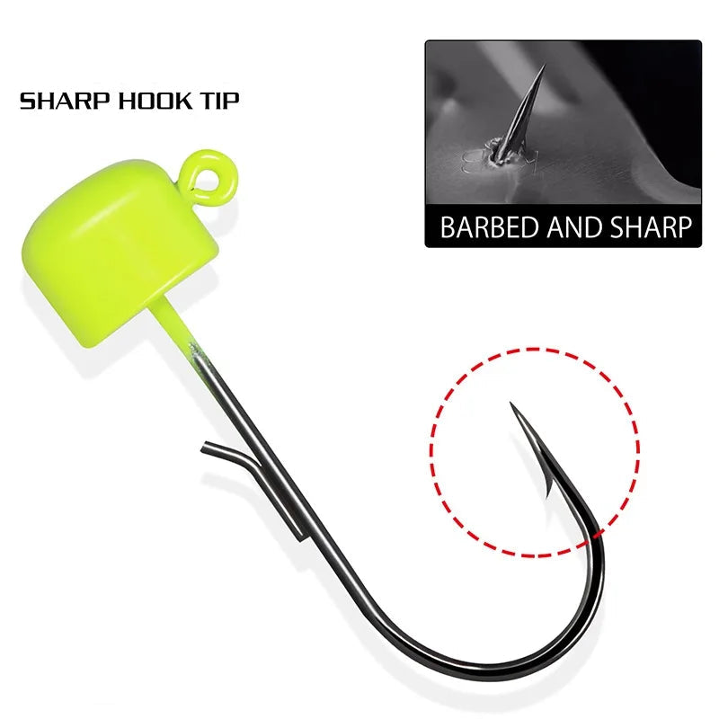 5PCS Ned Rig Jig Head Fishing Hooks – High Carbon Steel 3.5g / 5.5g