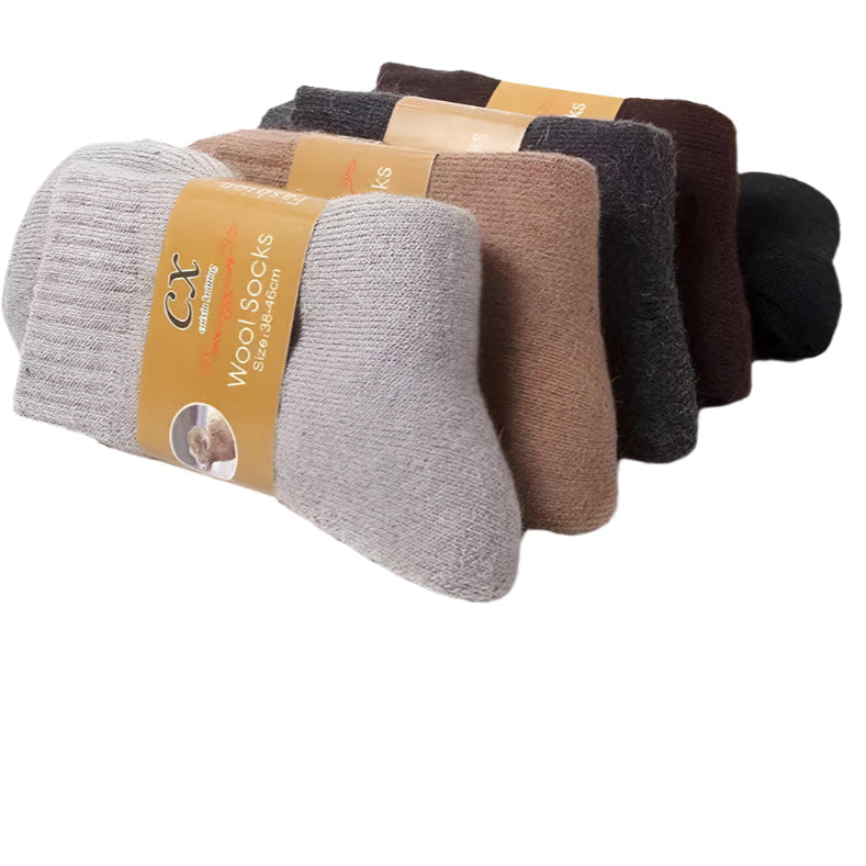 4 PAIRS Merino Wool Thermal Socks – Thick Winter Crew Socks for Men & Women