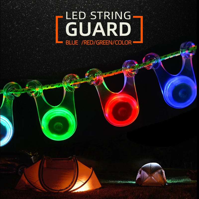 10PCS Waterproof LED Tent Rope Lights for Night Safety
