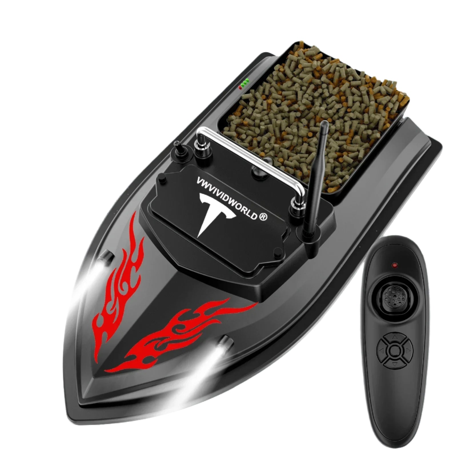 RC Fishing Bait Boat with GPS Cruise – 500m Range, 2KG Load, 3 Bins, Dual Motor