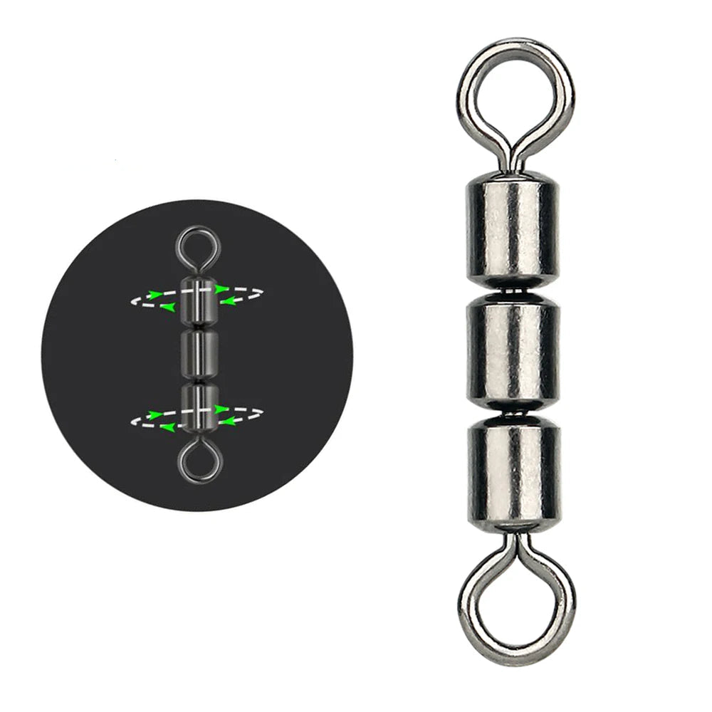 10/20PCS Brass Triple Swivels – High-Speed Fishing Hook Connectors