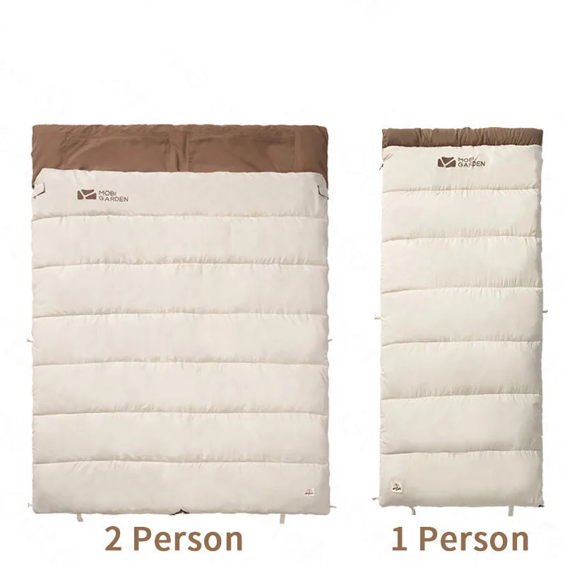 MOBI GARDEN Ultralight Cotton Sleeping Bag – Warm, Waterproof & Compact for Camping
