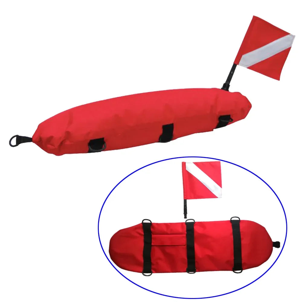Torpedo Inflatable Dive Buoy With Flag for Snorkelling Safety