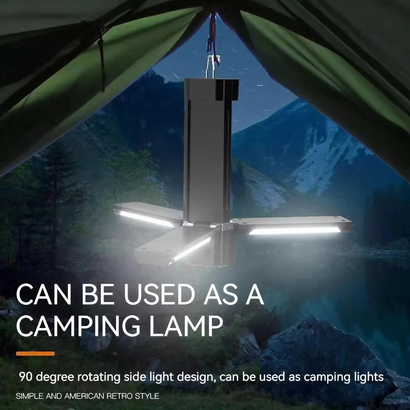 Rechargeable Folding Tent Lamp for Camping and Emergency Use