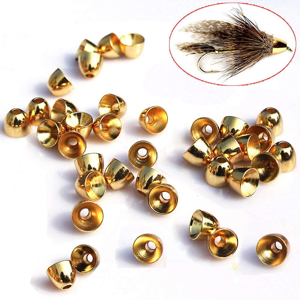Brass Cone Heads for Fly Tying – 10PCS, 4–6.3mm Sizes