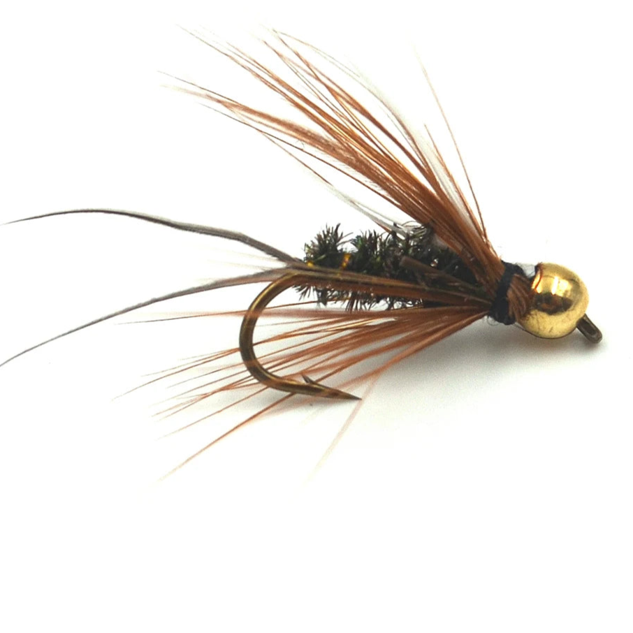 10PCS Goldhead Nymph Flies – Barbed Hooks for Fly Fishing