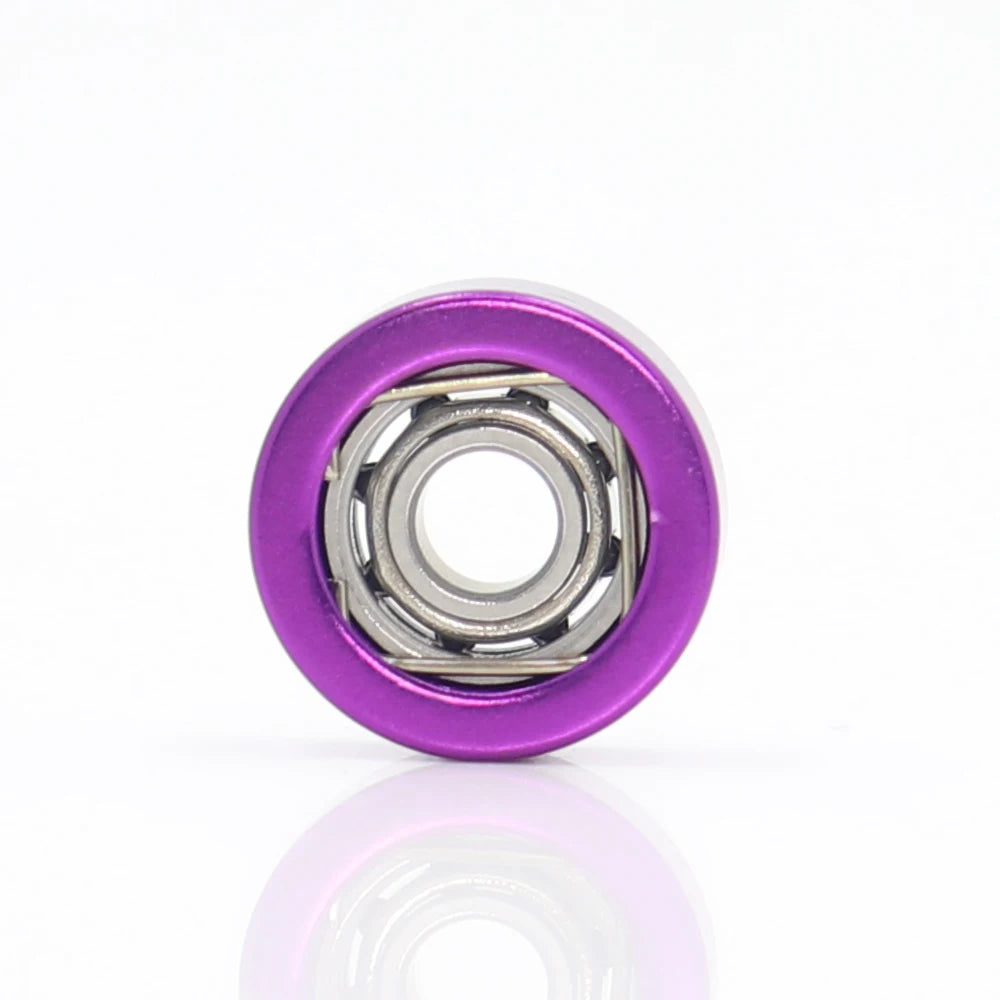 Angled view of purple 3×10×4 mm ceramic casting reel bearing for precision fishing reel performance