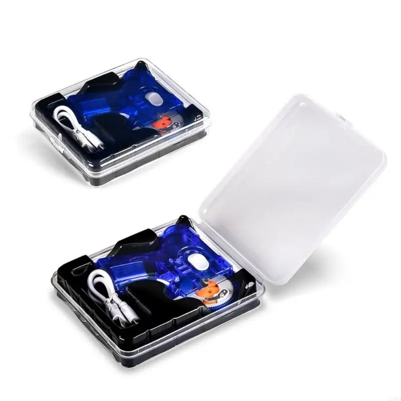 Automatic fishing knot tying tool with open storage case