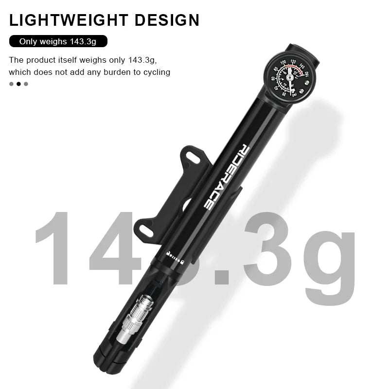 Close-up of bicycle pump pressure gauge showing PSI measurement