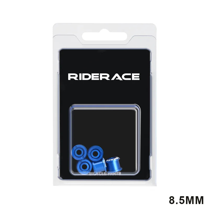 Blue anodised bicycle chainring bolts packaged set 8.5mm