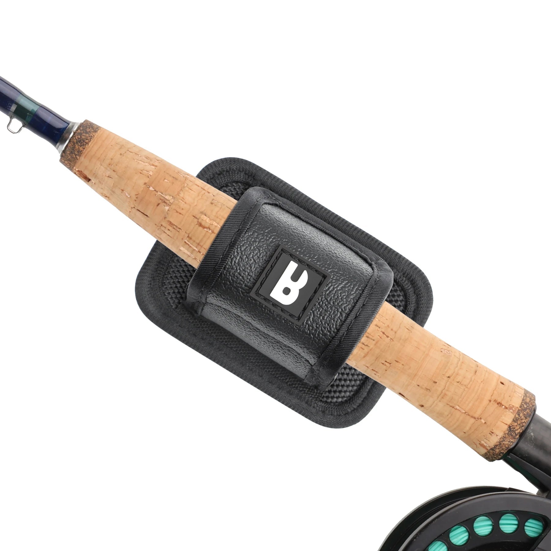 BOOMS FISHING waterproof nylon fly rod holder securing rod handle for hands-free fishing use