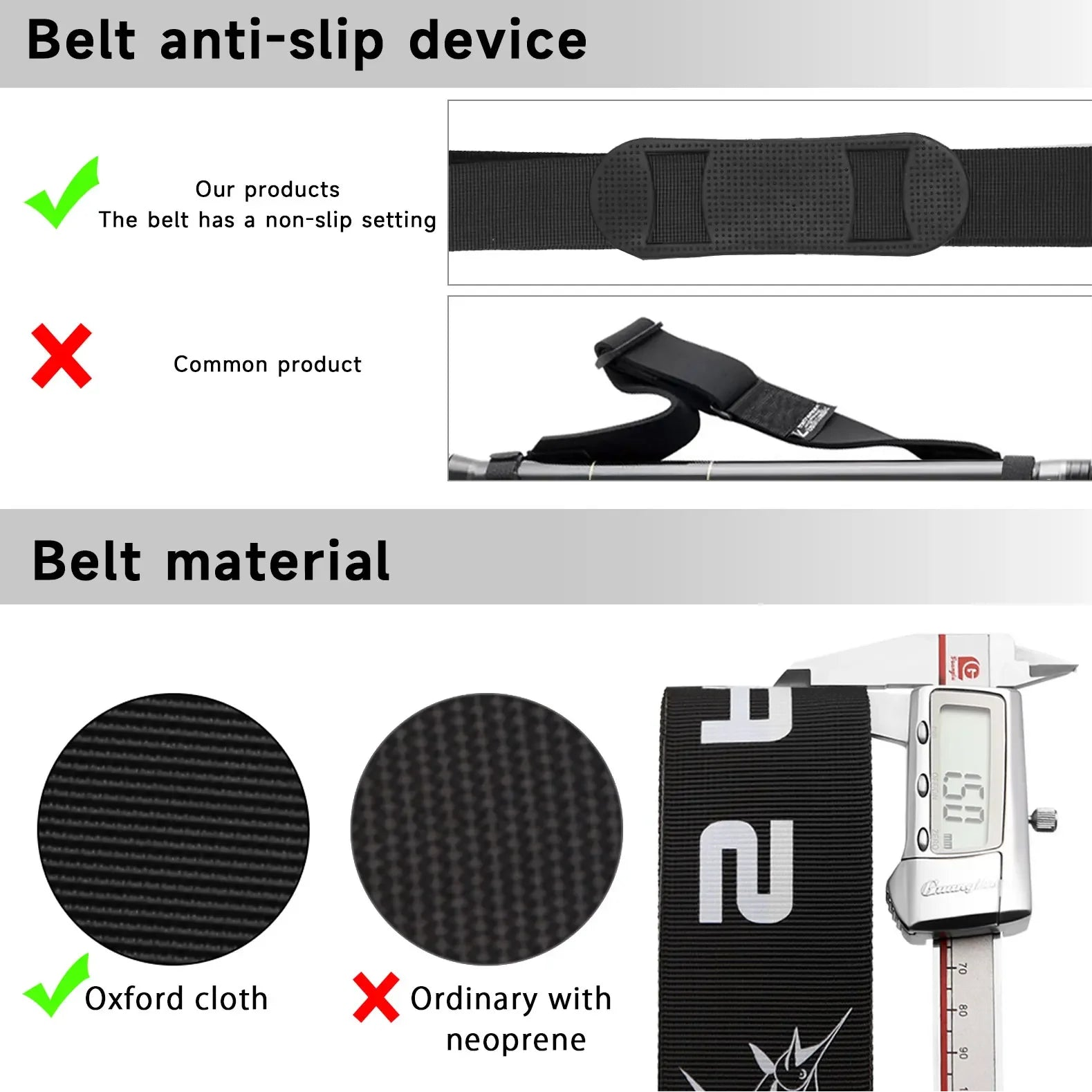 Carbon landing net handle anti slip grip and belt contact details