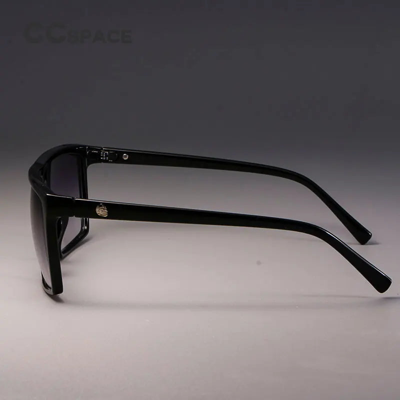 Side view of CCSPACE Kulou photochromic sunglasses showing wide temples and minimalist steampunk arm design