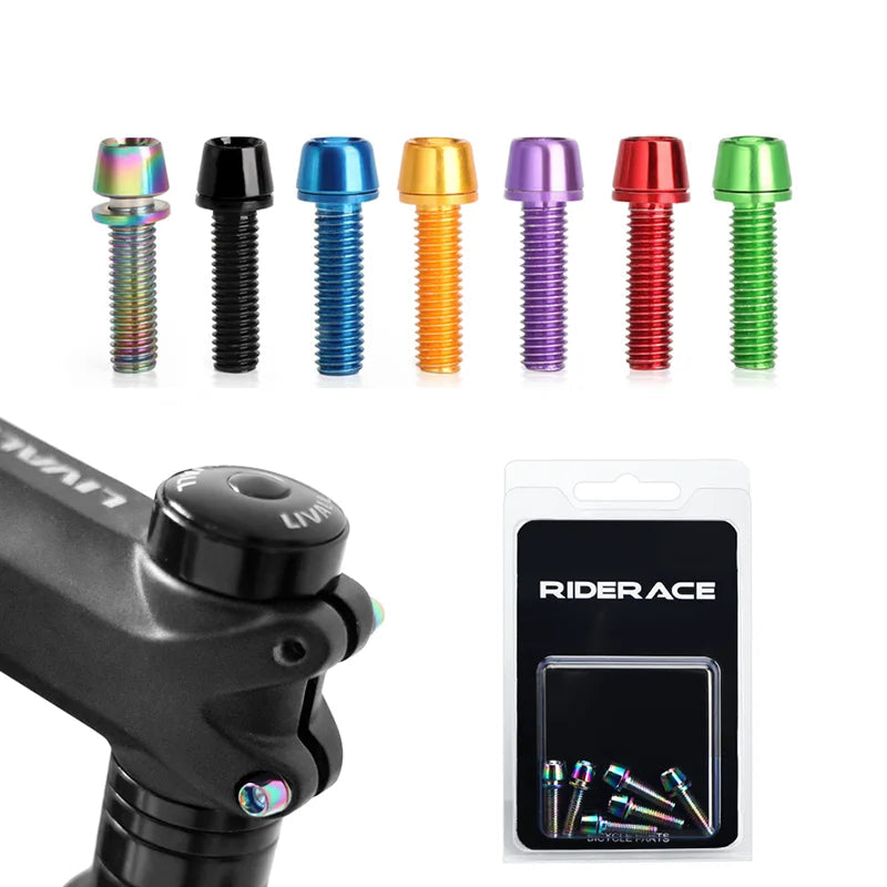 Colour M5 handlebar stem bolts set for MTB and road bike stems