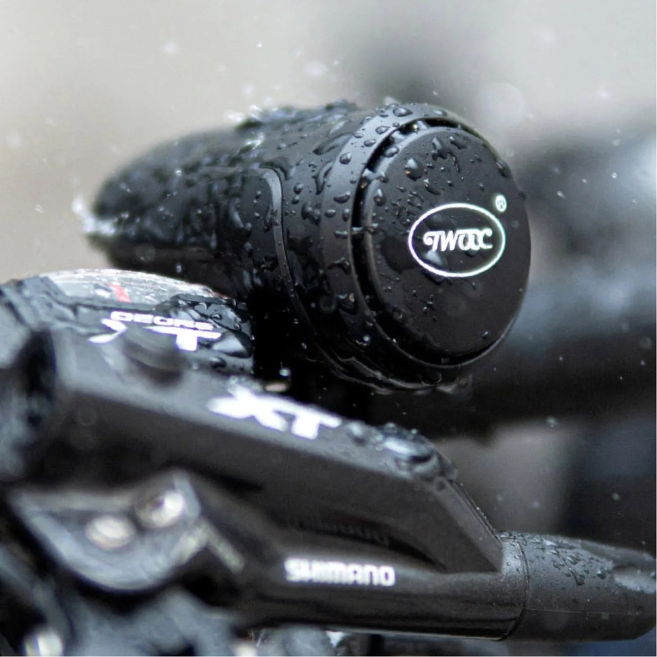 Waterproof CYCLAMI electric horn on handlebar showing durable weather-resistant design