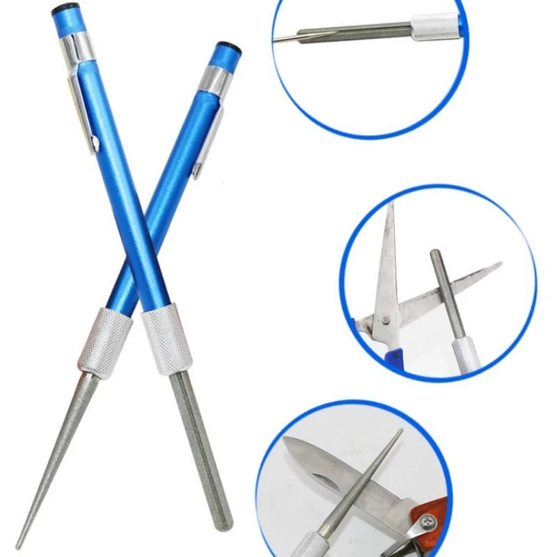 Diamond hook sharpener pen tool for sharpening fishing hooks and small blades