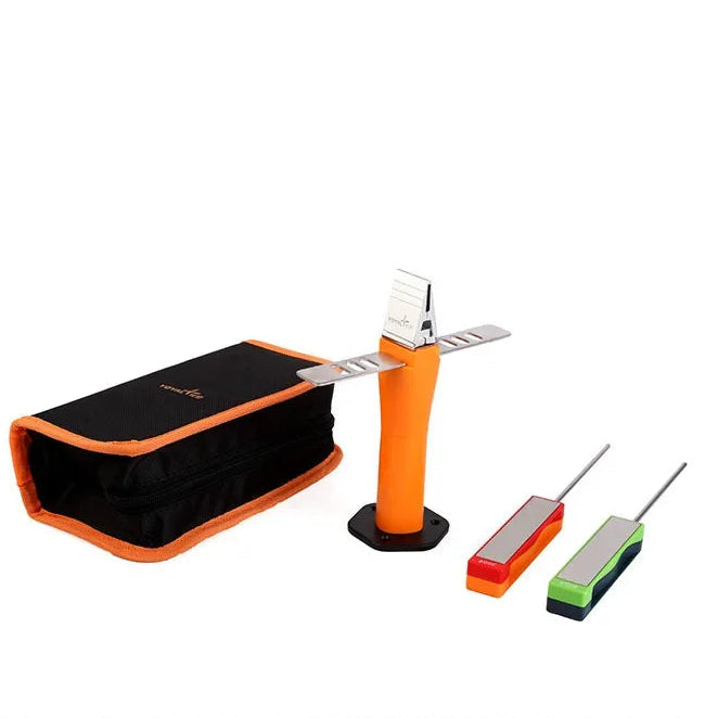 Diamond knife sharpener kit with adjustable angle sharpening rods