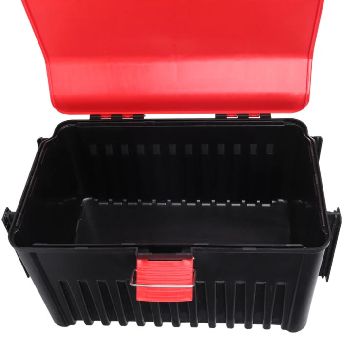 Double layer tackle box interior storage compartments