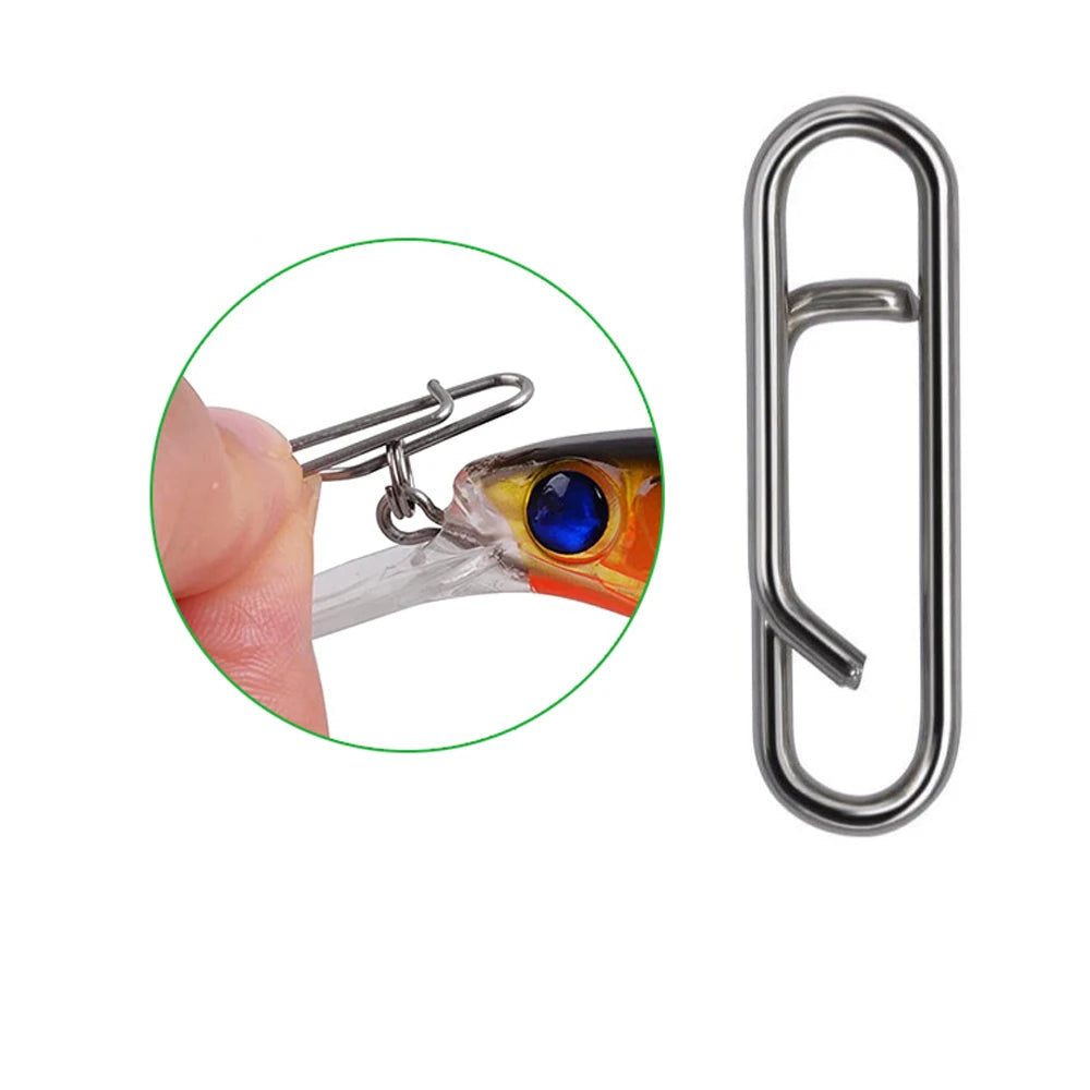Stainless steel fishing snap swivel connector for quick lure change