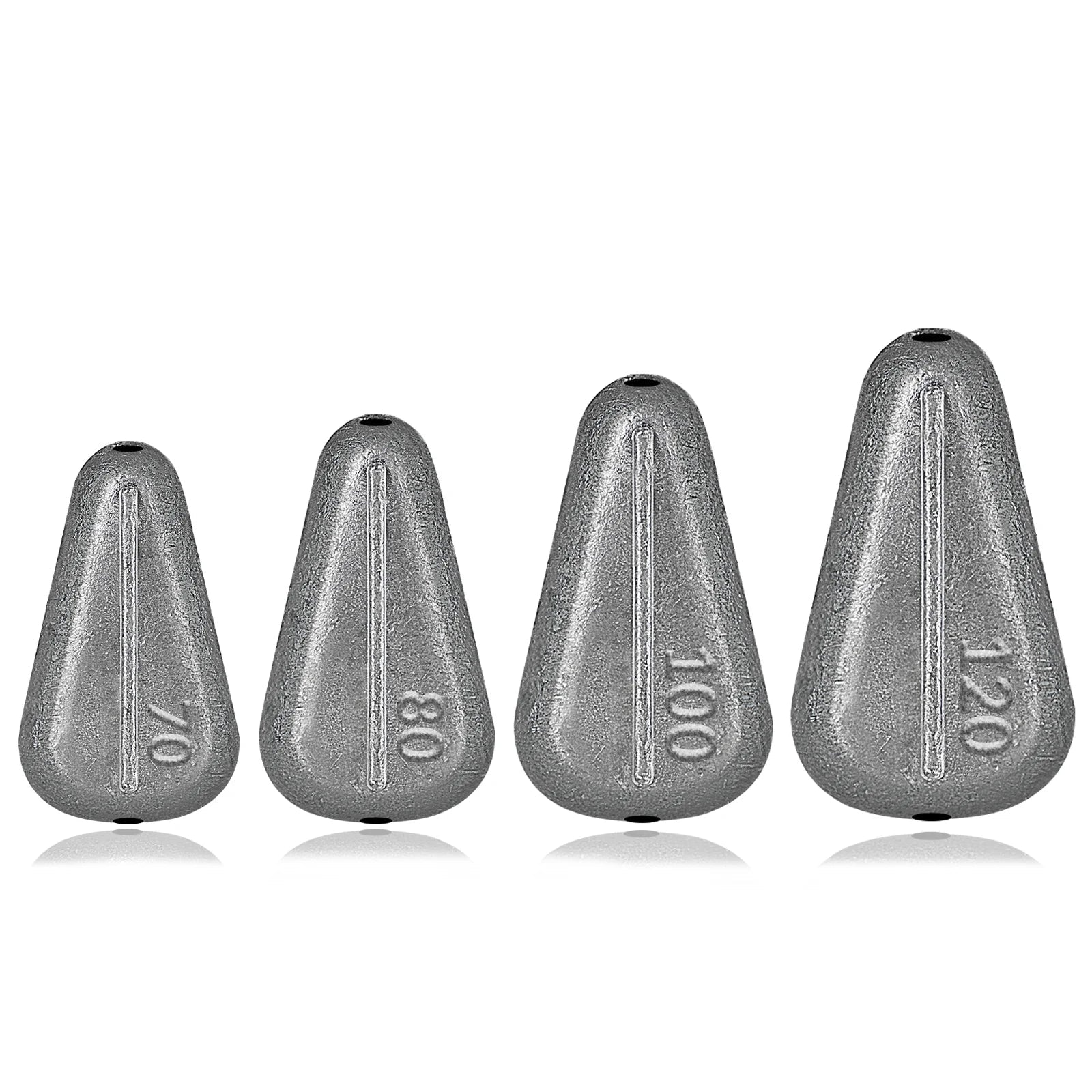 Flat no roll slip sinkers 70g 80g 100g and 120g inline weights