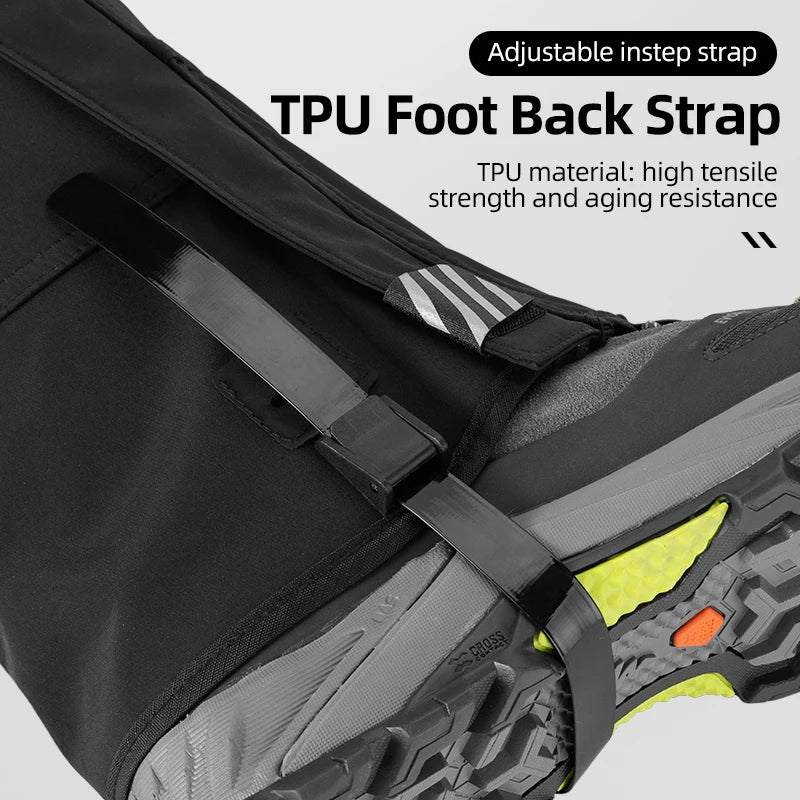 Abrasion resistant TPU instep strap on hiking gaiters