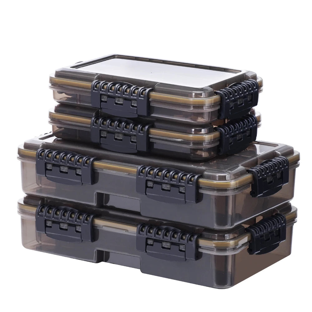 Heavy duty snap lock fishing tackle boxes stacked