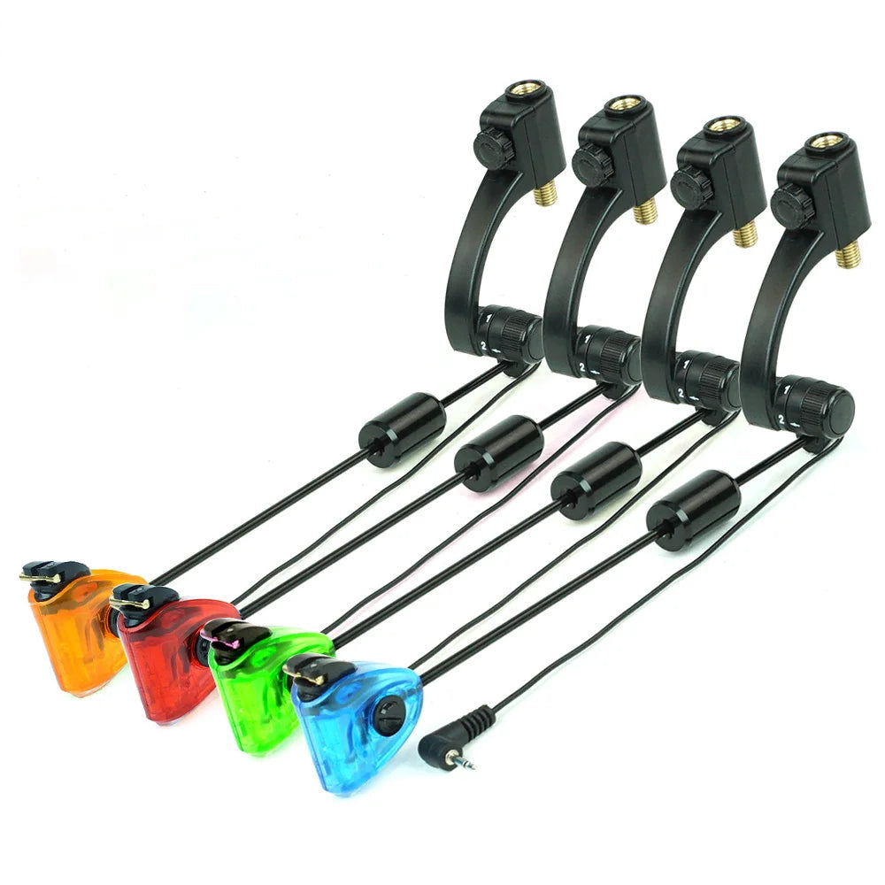 HIRISI LED fishing bite alarm swingers set with coloured indicators