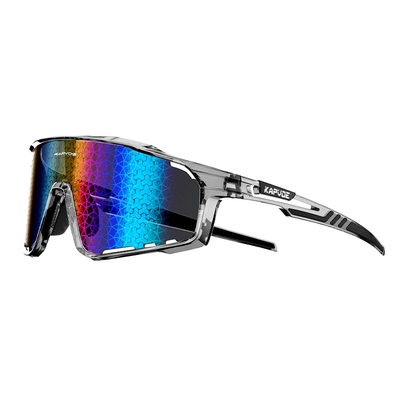 KAPVOE nano-tech sunglasses with blue mirror UV400 lenses for cycling, hiking, or fishing