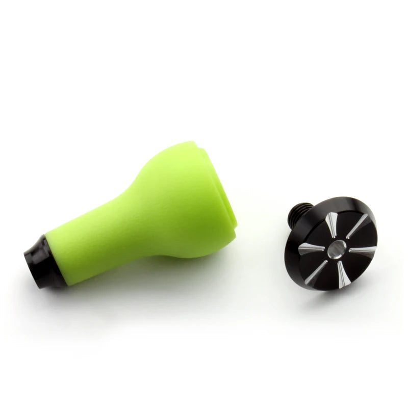 KAWA green TPE handle knob offering soft-touch grip and precise control for baitcasting and spinning reels