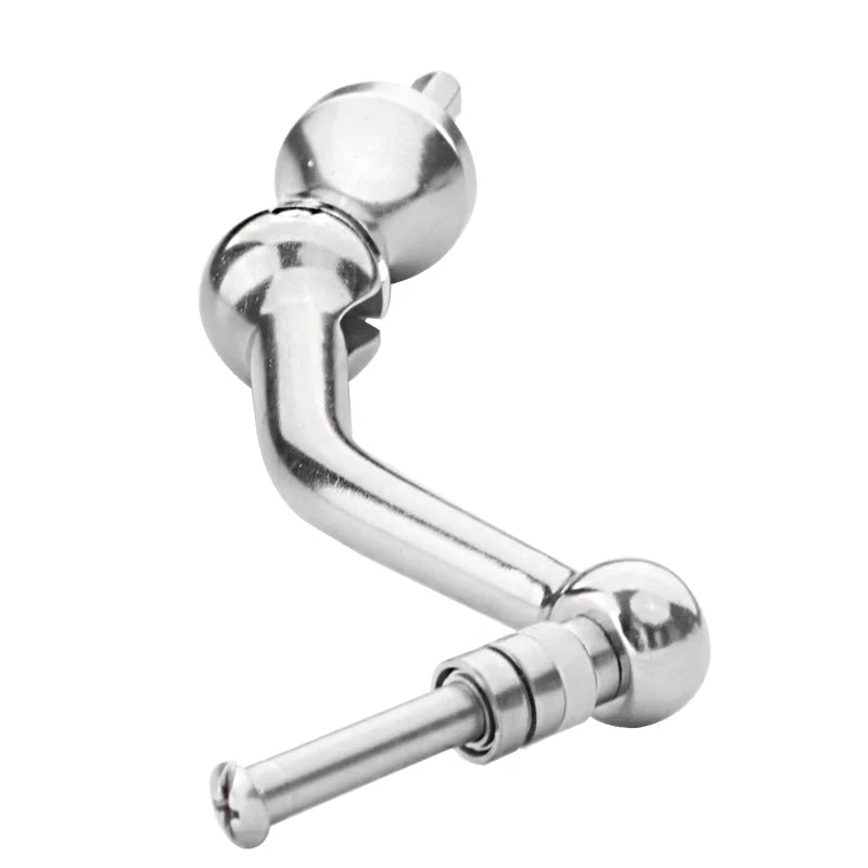 KAWA aluminium reel handle shaft installed on handle arm demonstrating secure fit and smooth rotation for spinning reels