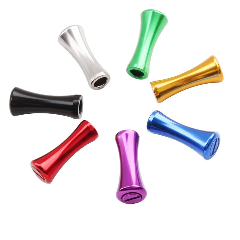 KAWA Z01 aluminium reel knob set in multiple anodised colours including red, gold, blue, green, and silver for baitcasting and spinning reels