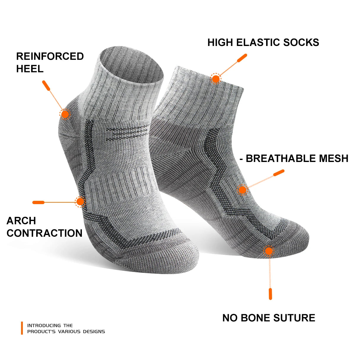 Merino wool crew socks with reinforced heel and toe