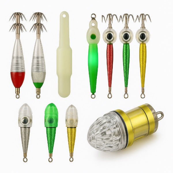 Range of lights for night fishing