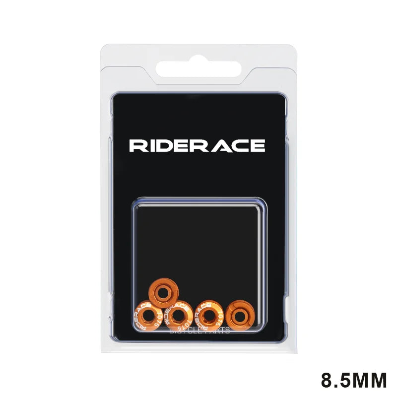 Orange anodised bicycle chainring bolts packaged set 8.5mm