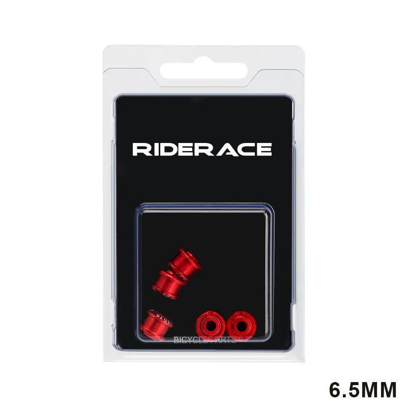 Red anodised bicycle chainring bolts packaged set 6.5mm