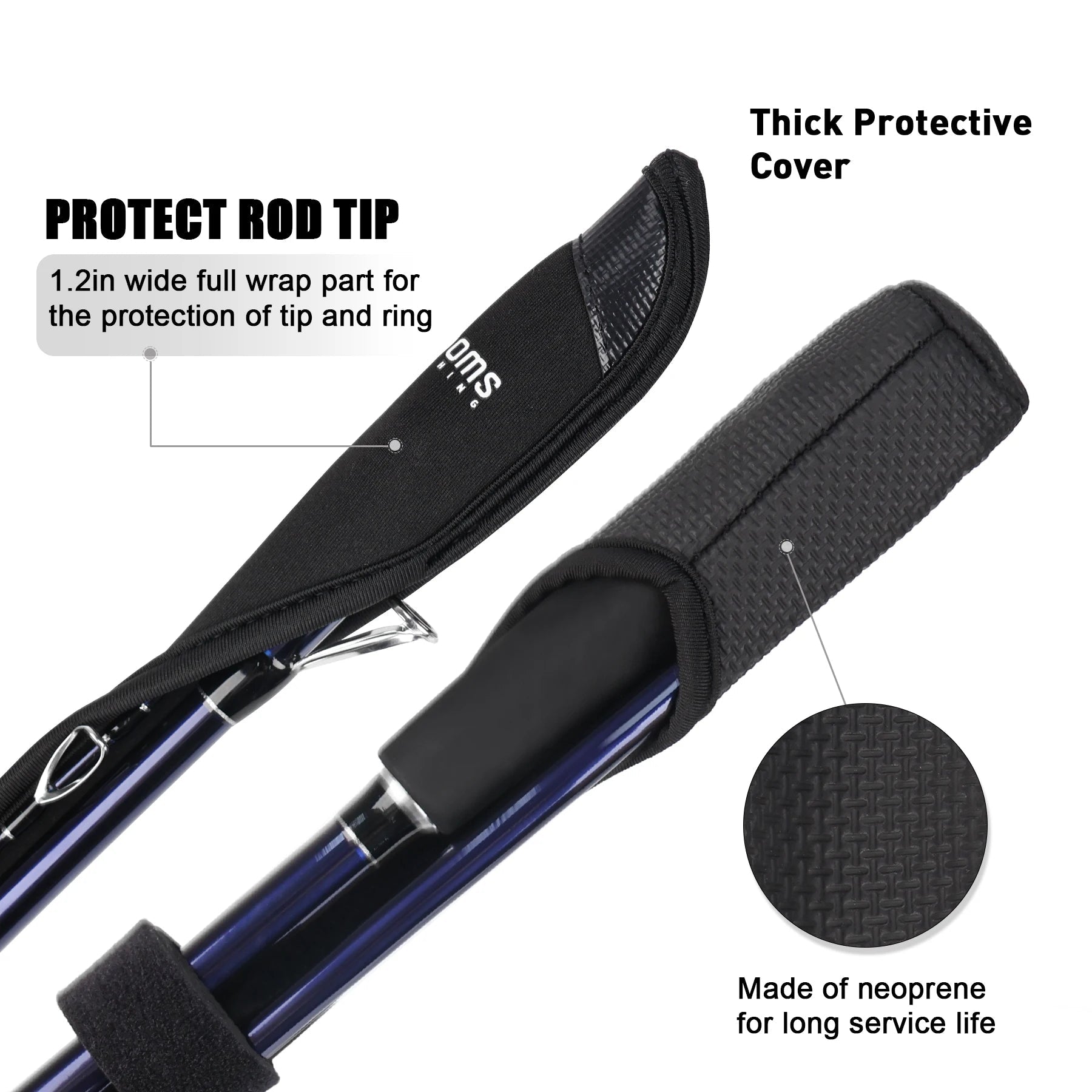 Rod sheath padded tip protection close up
