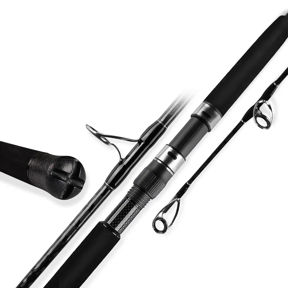 Carbon fibre shore jigging spinning rod for long casting