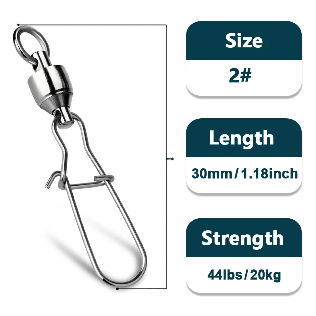 Size 2 ball bearing duolock snap swivel