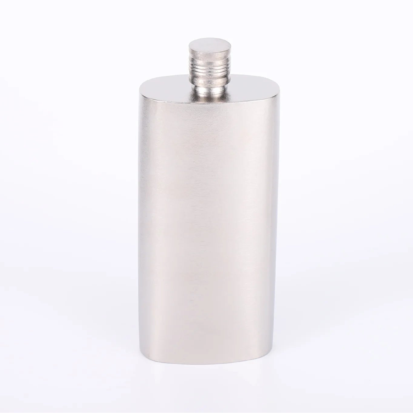 Slim titanium hip flask upright product display