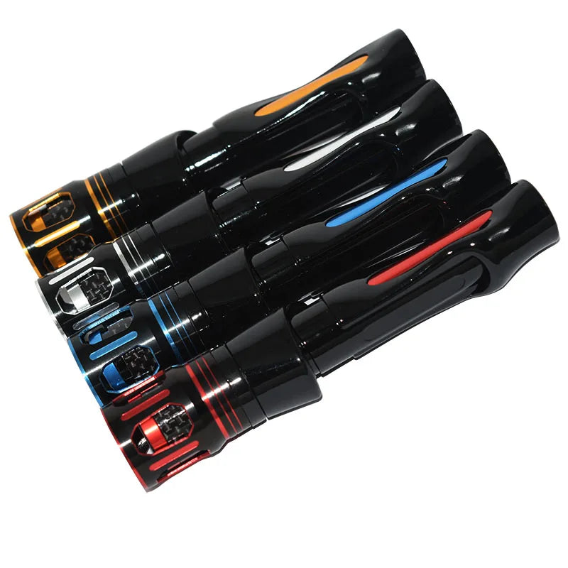 Set of coloured spinning rod reel seats for DIY rod repair and custom rod building