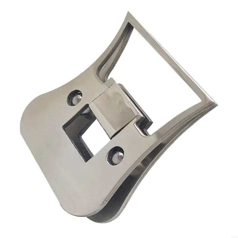 Side view of stainless steel fly tying feather pliers showing clamp shape and spring design