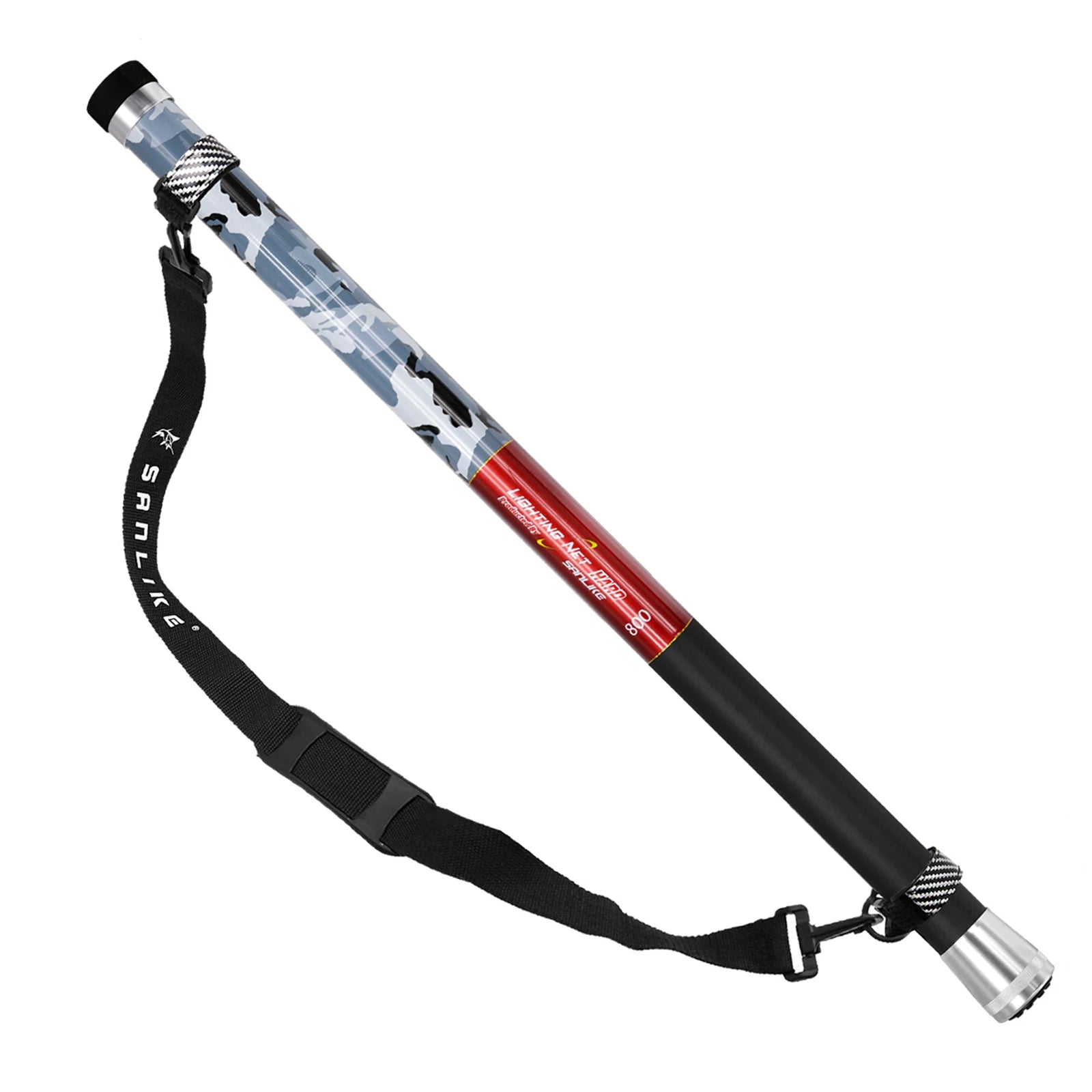SANLIKE telescopic carbon fibre landing net handle with shoulder strap