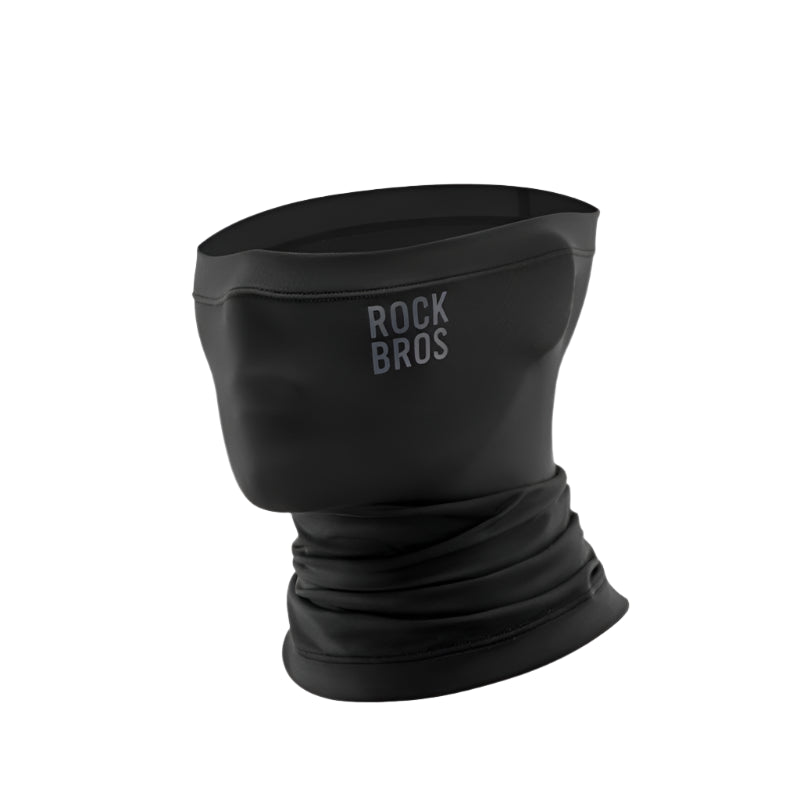 Black thermal fleece neck gaiter winter face covering