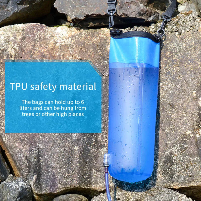 Blue water filter bag TPU material detail