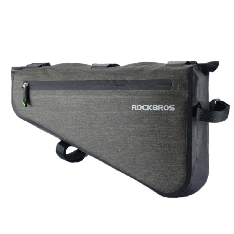 Triangle bike frame storage bag side view