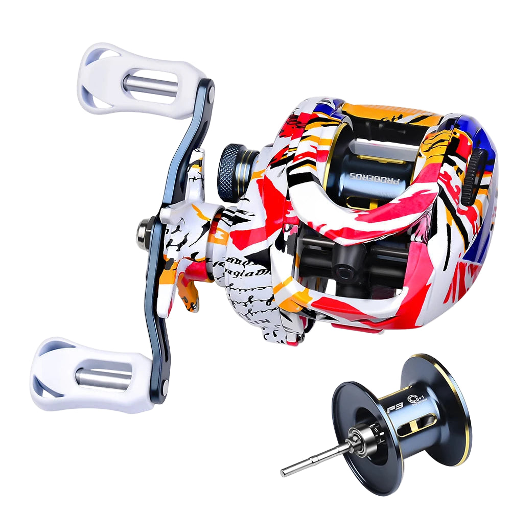 Ultra light baitcasting reel with 8kg max drag power and 7.2:1 gear ratio for smooth casting