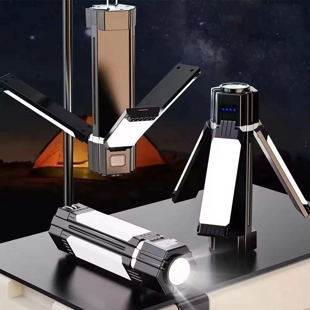 Vintage-style folding tent lamp
